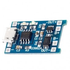 Модуль заряджання літієвих Li-ion батарей від MicroUSB TP4056 та захист DW01