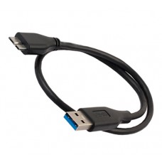 Кабель USB 3.0 - USB Micro-B, 1м, грубий, чорний