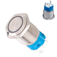 Кнопка 22мм, що фіксується, 9-24В, синій LED, 5pin, 22K-P11DZ