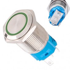 Кнопка 16мм поворотна, 12-24В, зелений LED, 5pin, 16K-P11D