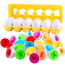 Іграшка сортер розвиваюча для дітей яйця пазли, 12 штук у лотку, Фігури