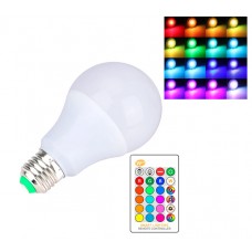 Світлодіодна E27 LED RGB 10Вт лампа, 16 кольорів з пультом ДУ