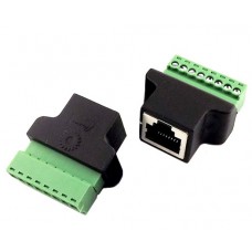 Перехідник RJ45 8P8C кручена пара роз'єм мама - клемники 8pin
