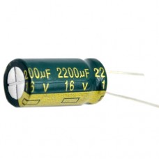 Конденсатор електролітичний алюмінієвий 10шт, 2200мкФ 16В 105С