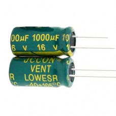 Конденсатор електролітичний алюмінієвий 10шт, 1000мкФ 16В 105С