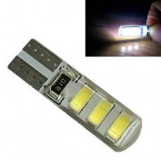LED T10 W5W лампа в автомобиль 2шт, 6 SMD 5630 5730 с обманкой, в силиконе