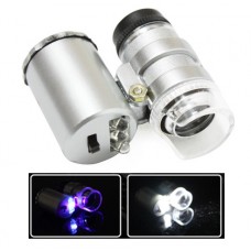 Мікроскоп 60X кишеньковий, лупа з підсвічуванням