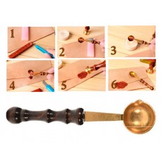 Ложка ложечка для плавлення сургучу воску, дерев'яна ручка