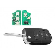 Ключ запалювання, чіп ID48 1J0959753DA, 3 кнопки, для Volkswagen, Seat, Skoda Ключ запалювання, чіп ID48 1J0959753DA, 3 кнопки, для Volkswagen, Seat, Skoda