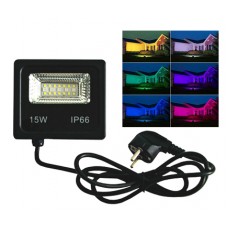 Прожектор світлодіодний RGB LED вуличний, 15Вт 1200лм 220В