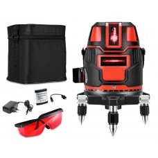 Лазерний рівень, нівелір, 5 ліній 6 точок АКБ Hilda LS-050, червоний лазер