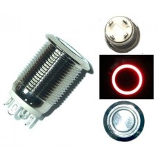 Кнопка 12мм поворотна, 12-24В, червоний LED, 4pin, 12C-P10D