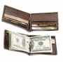 Мужской кошелек зажим из натуральной кожи Jeep, тонкий бумажник с зажимом для денег и кредитных карт, черный, HS00062