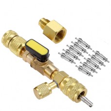 Вентиль для заміни золотників під тиском 1/4 та 5/16, 20 золотників, 10 ковпачків