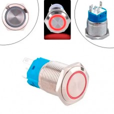 Кнопка 19мм, що фіксується, 9-24В, червоний LED, 5pin, 19K-P11DZ
