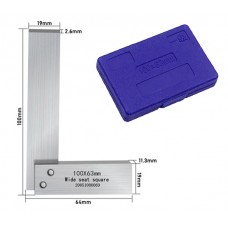 Кутник перевірочний 90° 100x63мм, слюсарний, сталь