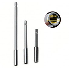 Набір тримачів біт магнітних 3шт 1/4" 75/100/150мм, шестигранні, хром