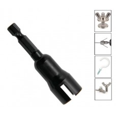 Ключ для барашкових гайок та гачків 65мм, насадка для шуруповерта, CR-V, чорний