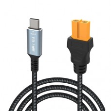 Кабель перехідник XT60 мама на Type-C PD 100Вт, 1м, в обплетенні