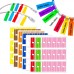 Етикетки стікери для маркування кабелю 240шт 84x26мм, 8 кольорів, водонепроникні, 107795