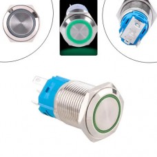 Кнопка 19мм поворотна, 12-24В, зелений LED, 5pin, 19K-P11D