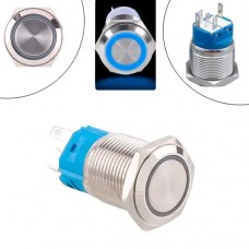 Кнопка 22мм зворотна, 12-24В, синій LED, 5pin, 22K-P11D