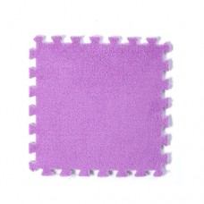 Килимок пазл плюшевий 30x30см м'який, 10шт, EVA, фіолетовий