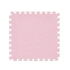 Килимок пазл плюшевий 30x30см м'який, 10шт, EVA, рожевий