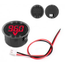 Цифровий вольтметр DC 4-100В LED круглий, автомобільний, червоний