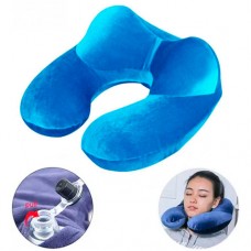 Надувна подушка дорожня U-подібна з підголовником, оксамит.