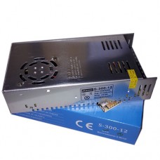 Блок живлення металевий 12В 25А 300Вт, 3-кан для LED-стрічок CCTV, UAlectric