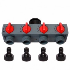 Перехідник розподільник на 4 лінії для поливу, Aqualin 27208