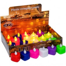 LED світильник, серце свічки 24шт теплий білий з полум'ям, кольорові LED світильник, серце свічки 24шт теплий білий з полум'ям, кольорові