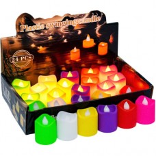 LED світильник, свічки 24шт теплий білий з полум'ям, кольорові LED світильник, свічки 24шт теплий білий з полум'ям, кольорові