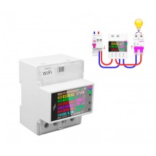 WiFi лічильник електроенергії однофазний 220В 100А DIN, захисту, Atorch AT4PW