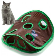 Інтерактивна іграшка-тунель для котів, 9 отворів, 32х32см