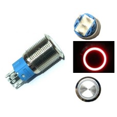 Кнопка 16мм фіксуюча, 12-24В, червоний LED, 5pin, 16K-P11DZ Кнопка 16мм фіксуюча, 12-24В, червоний LED, 5pin, 16K-P11DZ