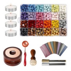 Набір для сургучних печаток, 24 кол, свічки ложка конверти, Подарунковий