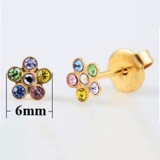 Золотиста сережка, пара, різнокольорові пелюстки