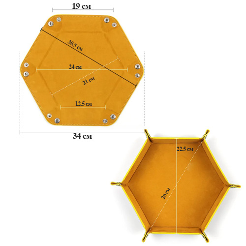 Дайс-трей лоток для кубиків дайсів, шестикутник, кольори, 107652