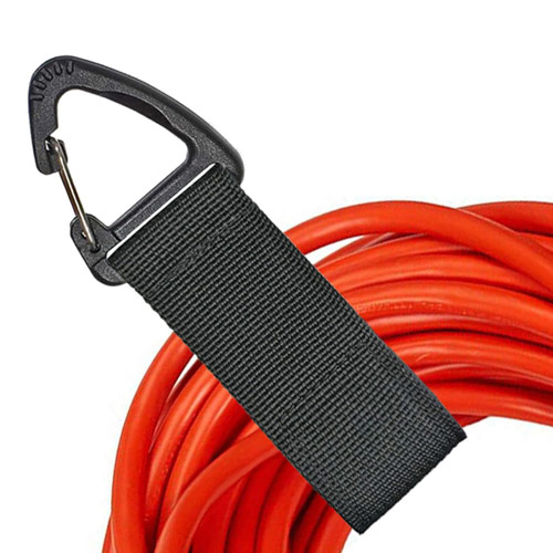 Органайзер фіксатор з карабіном та липучкою 16см для кабелів, нейлон, 107797