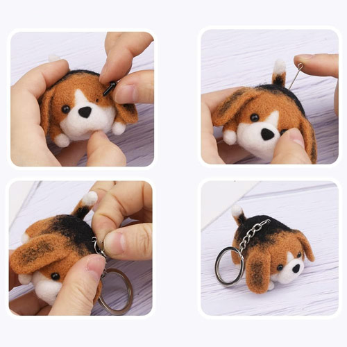 Набір для сухого валяння з вовни, іграшка Собака, з голками, фелтинг, 107881