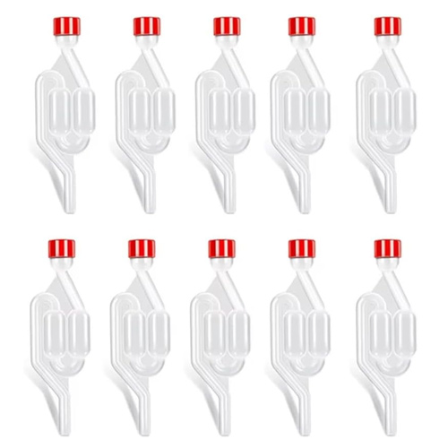 Гідрозатвор S-подібний для бродіння 3шт, з кришкою та ущільнювачем, пластик, 107877