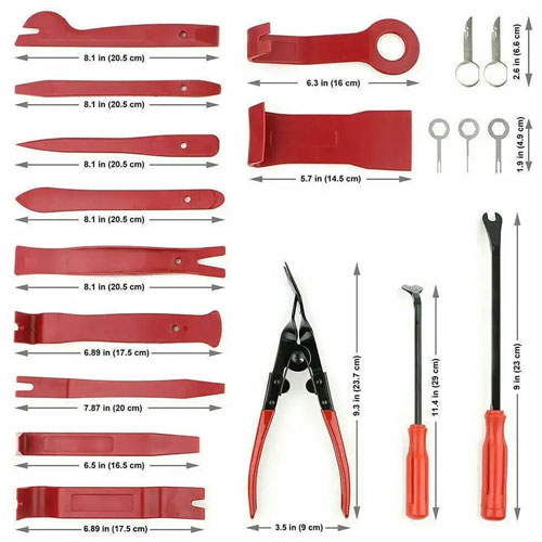 Набір знімачів пістонів 19шт, обшивки салону, панелей, в чохлі, 107959