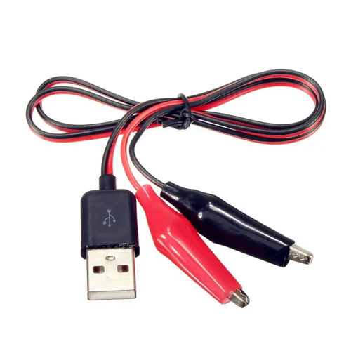 Кабель перехідник USB Type-A на затискачі крокодили, 60см, 108041