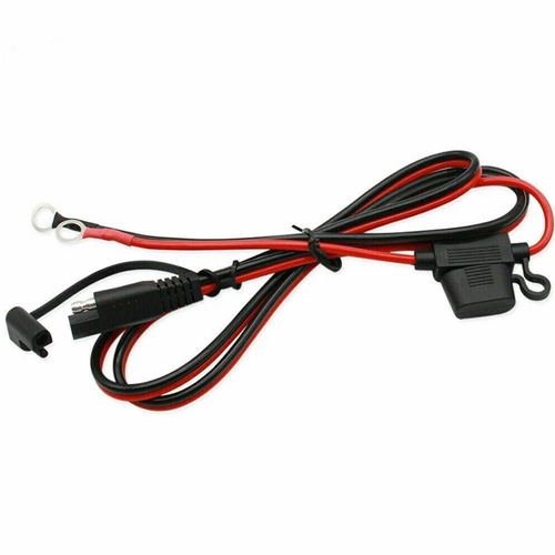 Кабель SAE на M6 (O-ring), 16AWG, 12В, із запобіжником 15А, 60см, 108151