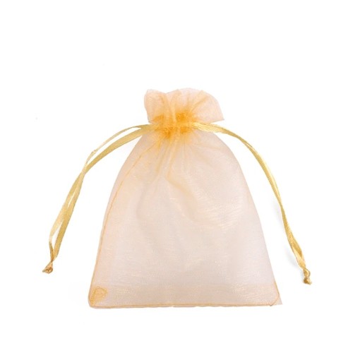 Мішок подарунковий з органзи 9x12см 100шт на затяжках, жовтий, 106398