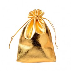Мішок подарунковий з парчі 7x9см 100шт на затяжках, золото