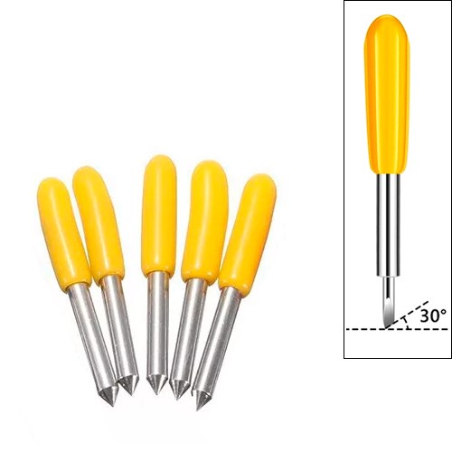 Змінний ніж для плоттера 30град, 10шт, вольфрамова сталь, жовтий, 106499