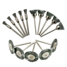 Набір щіток металевих дротяних 15шт 3 види для дремельного гравера